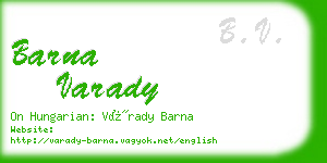 barna varady business card